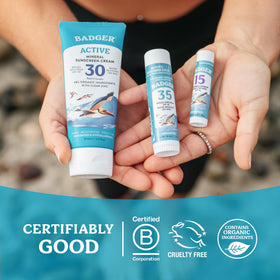 Badger product label and ingredients list for transparency benefit