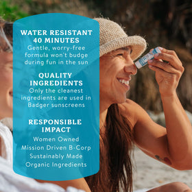 Badger label showing organic ingredients and reef-safe claim for informed buyers