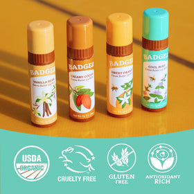 Badger label showing organic ingredients and certifications for safe choice