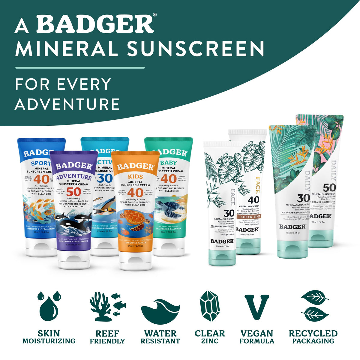 Badger sunscreen on a beach towel highlighting reef-safe outdoor use