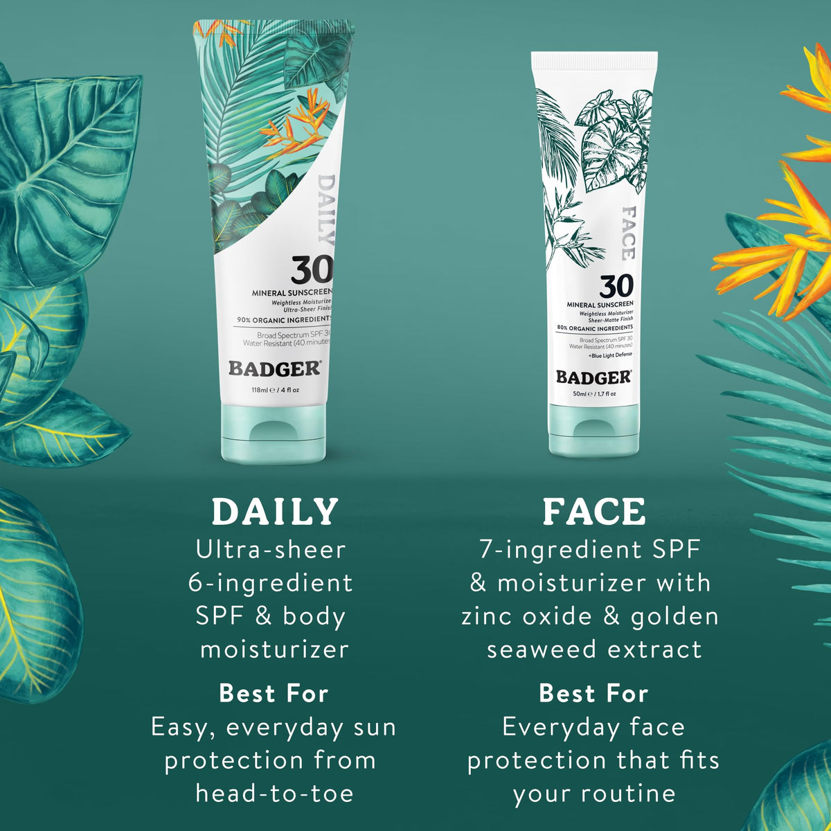Badger moisturizing finish on skin showing healthy glow and nourishment
