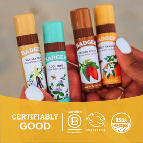 Badger applying balm to cuticle showing multi-use moisturizing benefit