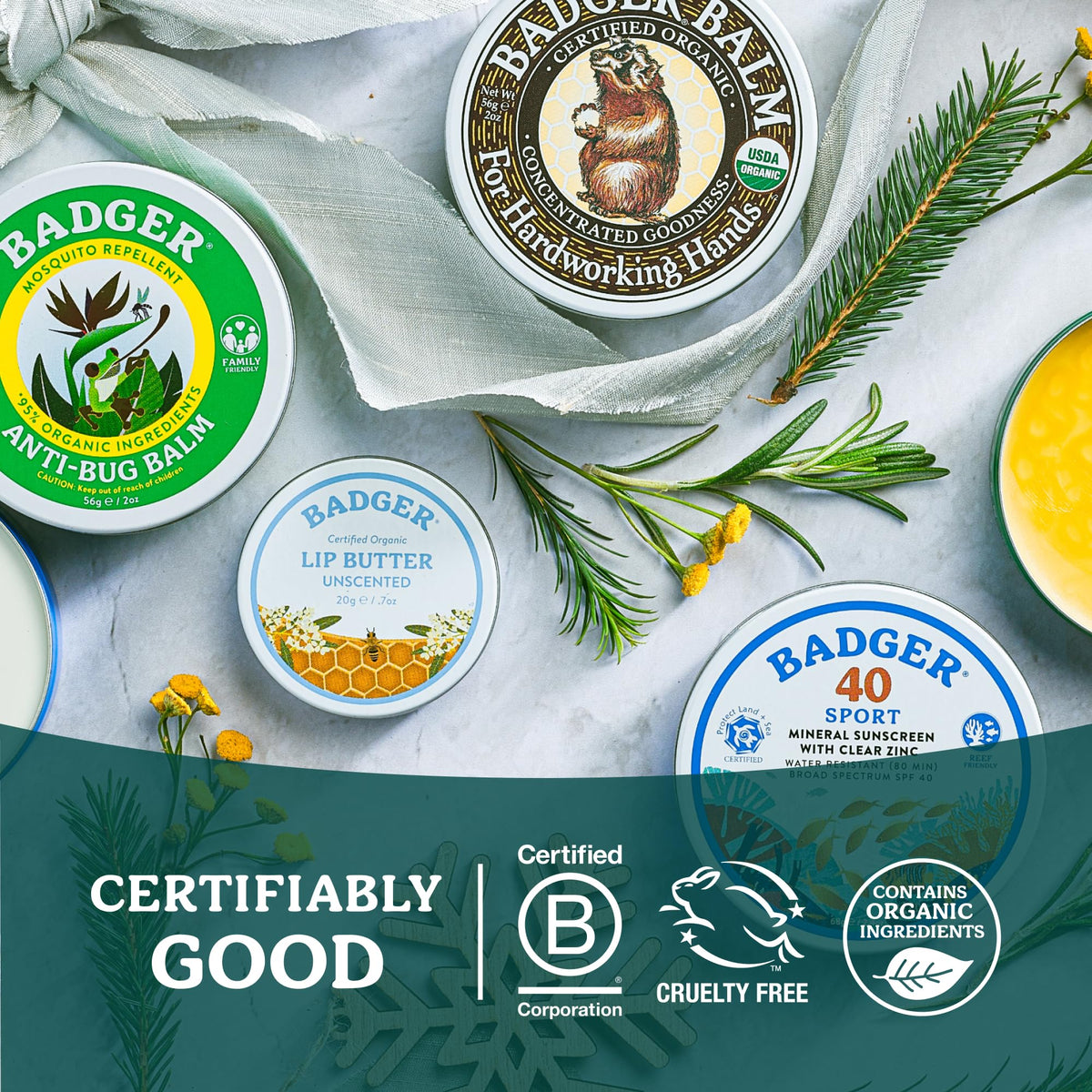 Badger balm used with cotton gloves overnight for intensive hydration