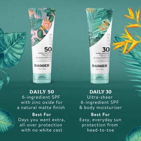 Badger packaging sustainability shot showing 50% PCR tube and eco focus