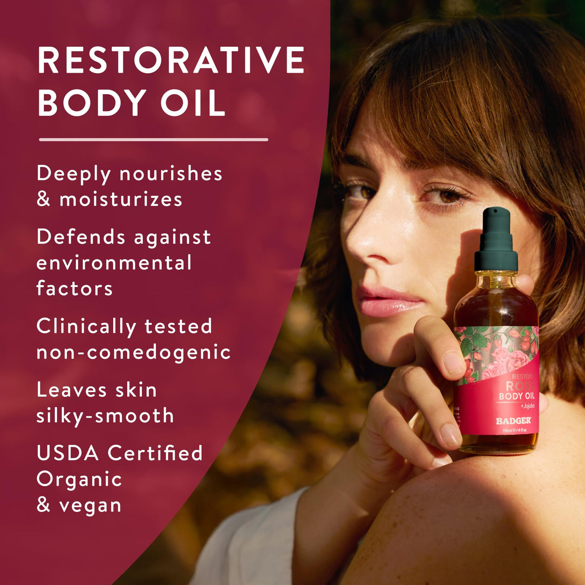 Badger label detail highlighting organic ingredients and scent