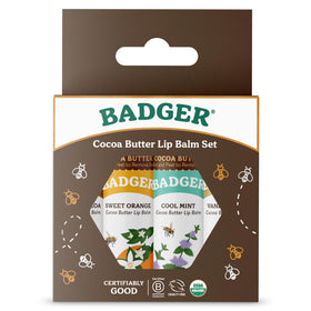 Badger single balm stick twisted up showing creamy texture and moisturizing benefit