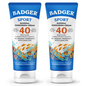 Badger front packaging showing SPF 40 and reef-safe benefit