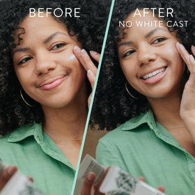 Badger layered under makeup illustrating smooth application benefit