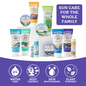 Badger tin open revealing creamy mineral sunscreen ready to use outdoors