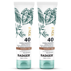 Badger front packaging showing SPF 40 and warm tint benefit
