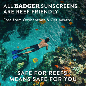 Badger two travel-size tubes highlighted for TSA-friendly benefit