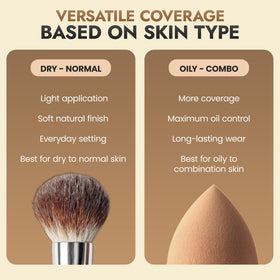 BaeBlu application with brush that sets makeup and reduces shine effectively
