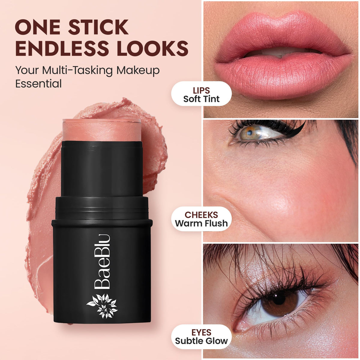 BaeBlu used as eye tint showing versatile multi-use benefit