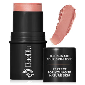 BaeBlu front packaging showing Rose shade and compact benefit