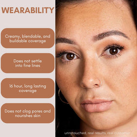 BaeBlu concealer applied with finger demonstrating easy application and buildable coverage