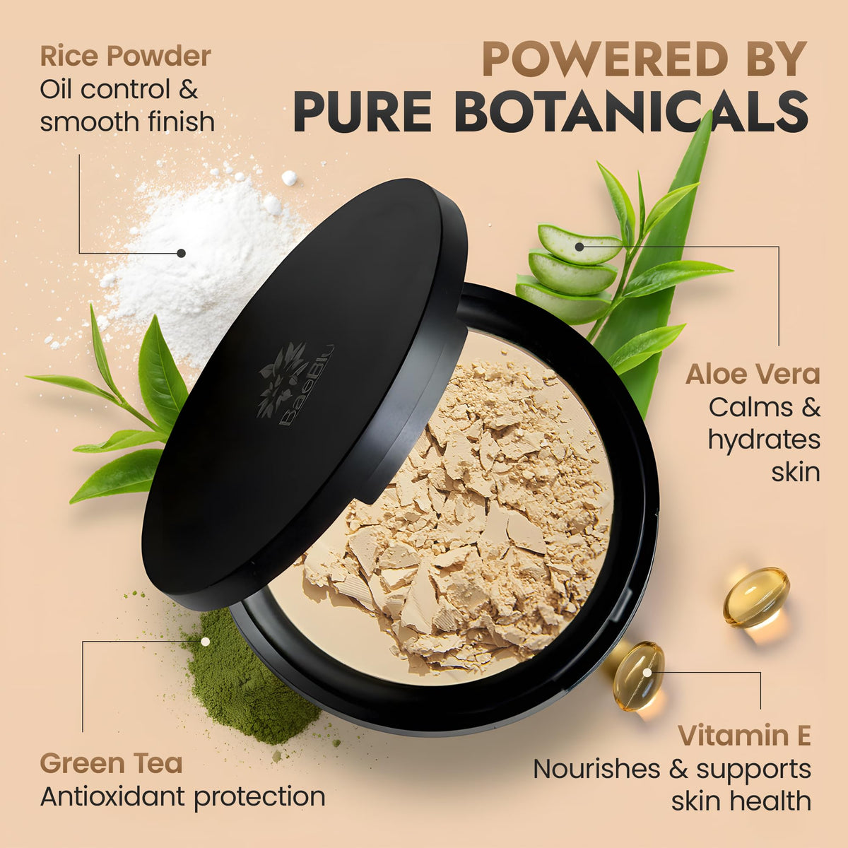 BaeBlu ingredients label closeup highlighting natural, talc-free formulation benefits