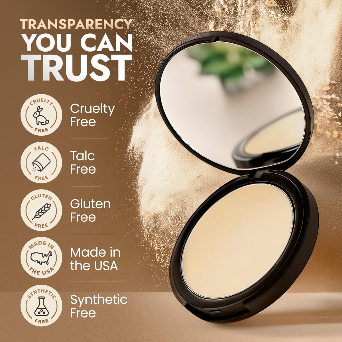 BaeBlu lifestyle mirror selfie showing camera-safe, matte finish on complexion