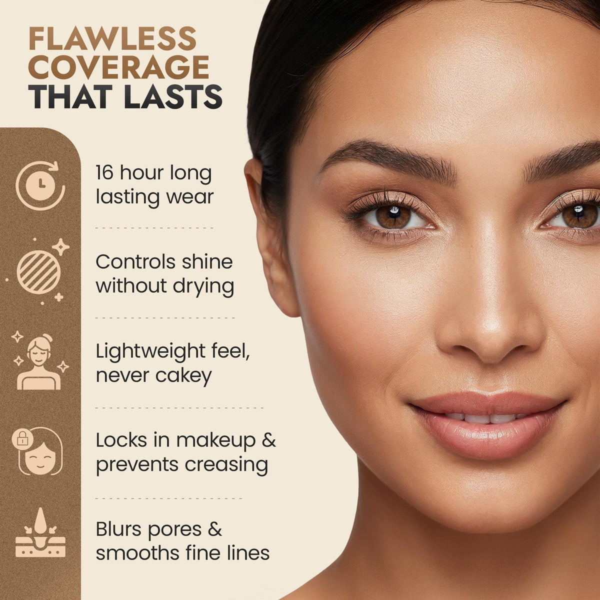 BaeBlu powder texture swiped on skin to demonstrate smooth, non-cakey finish