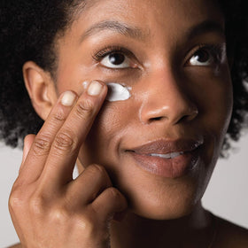 Baebody eye cream on bathroom vanity suggesting daily skincare ritual