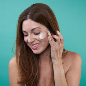 Baebody on nightstand with other skincare implying evening routine simplicity benefit