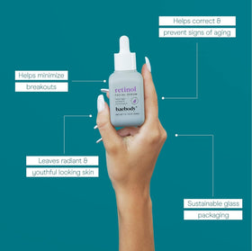 Baebody serum in bathroom routine suggesting nightly skin renewal
