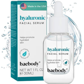Baebody front packaging showing the serum bottle and label, communicates quality