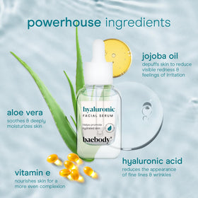 Baebody serum texture close-up demonstrating lightweight, hydrating finish
