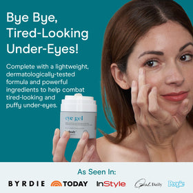 Baebody applied under eye demonstrating depuff application