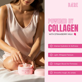 Baere body butter on bathroom shelf conveying a calming self-care routine