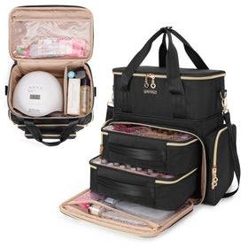 BAFASO front view of closed black organizer showing compact travel-ready design and protection