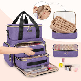 BAFASO open main compartment with two polish trays for quick color access