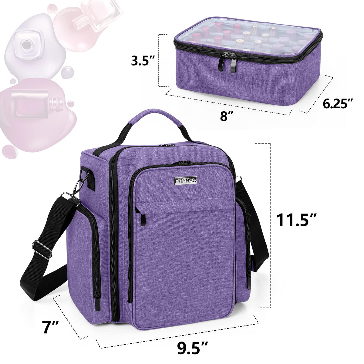 BAFASO case next to a hand and lamp showing scale and travel-friendly size