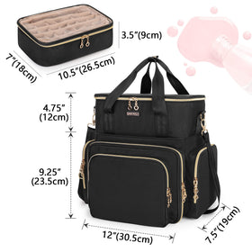 BAFASO side pocket filled with brushes and powders for quick-access organization
