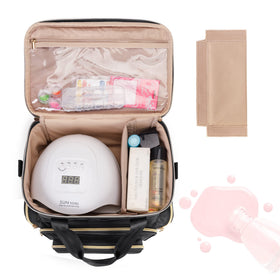 BAFASO upper compartment holding a compact nail lamp and tools for safe transport