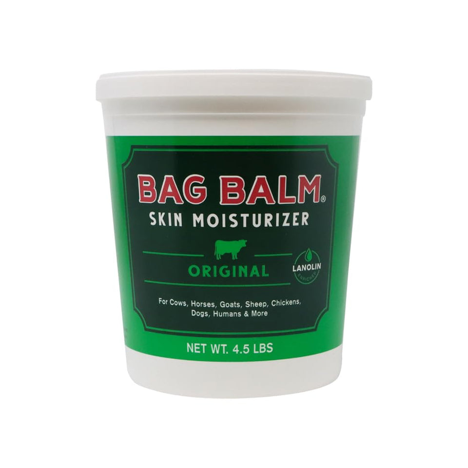 Bag Balm 72oz pail front view showing brand and size with durable packaging