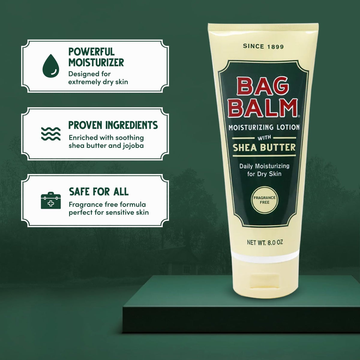 Bag Balm cream texture closeup highlighting rich shea butter and jojoba feel
