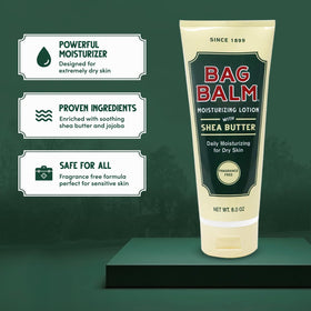 Bag Balm cream texture closeup highlighting rich shea butter and jojoba feel