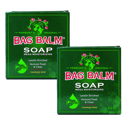 Bag Balm front packaging showing rosemary mint scent and moisturizing benefit