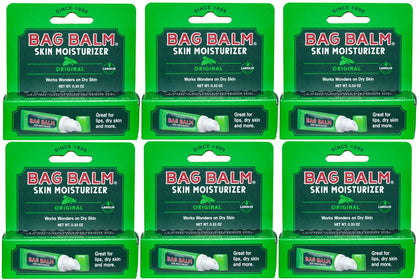 Bag Balm front pack showing six mini tubes and clear branding for easy carry