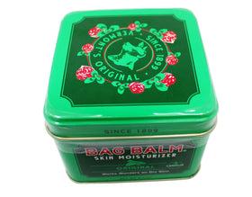 Close-up of Bag Balm label and logo highlighting trusted formulation benefit