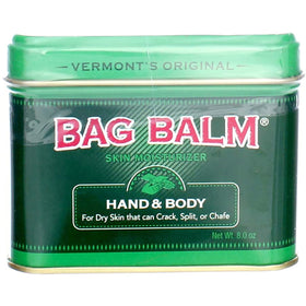 Bag Balm open tin revealing thick ointment texture for deep moisturizing