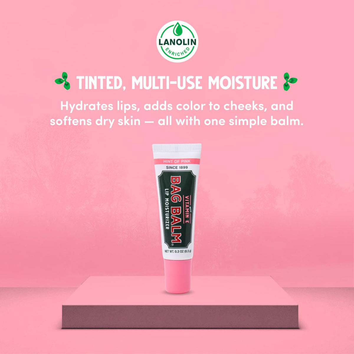 Four Bag Balm 0.3oz tubes arranged to show pack convenience benefit