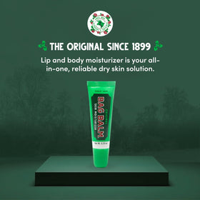 Close-up of a single Bag Balm tube emphasizing the compact applicator and portability