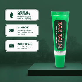 Swatch of Bag Balm texture on skin highlighting smooth lanolin-rich finish