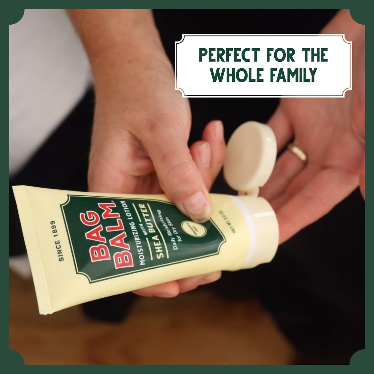 Bag Balm tubes inside a toiletry bag ready for travel showing convenience benefit