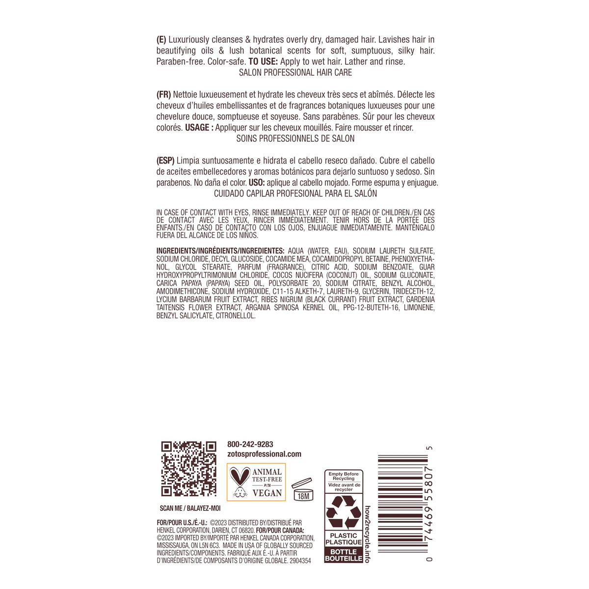 Bain de Terre back label ingredient list showing transparency benefit
