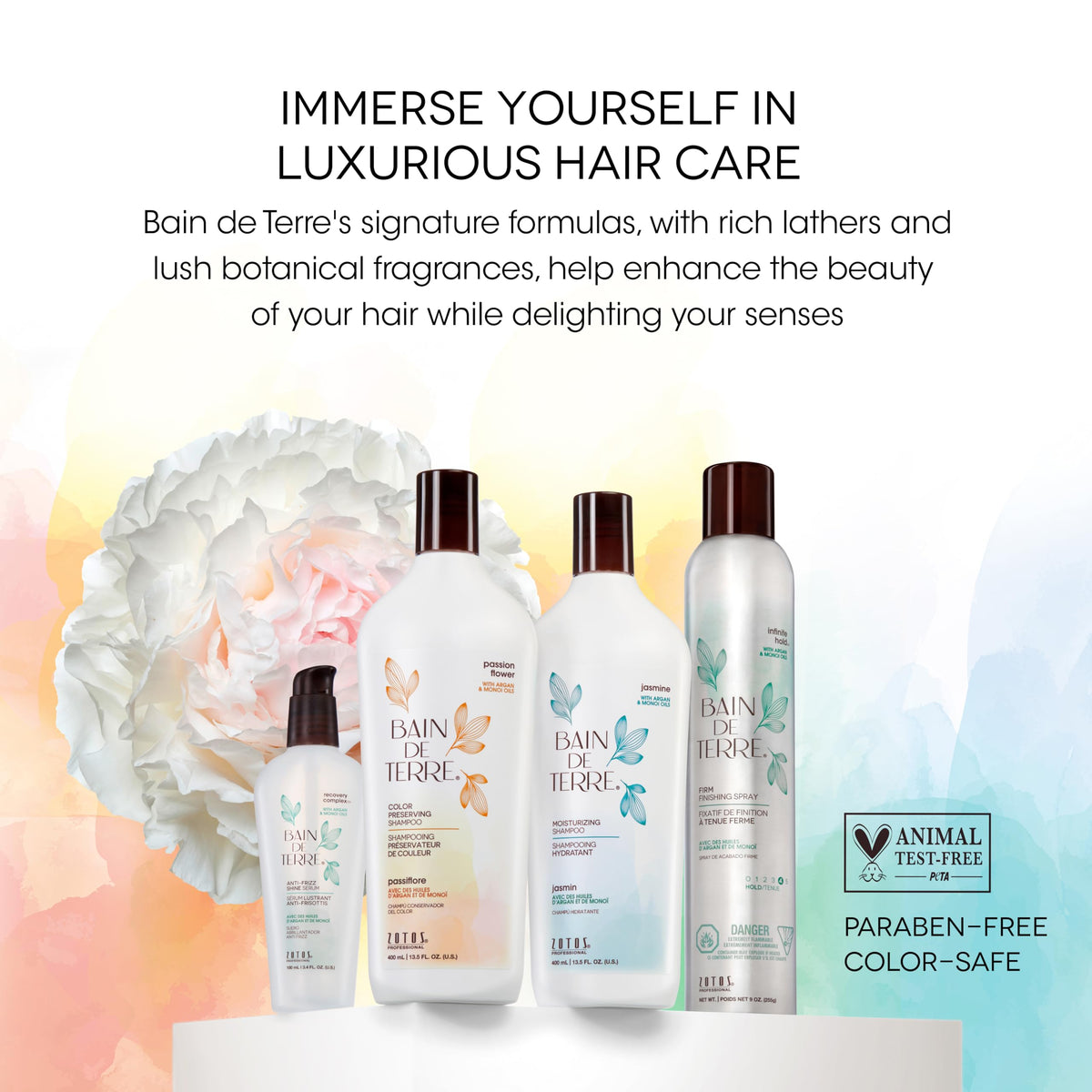 Bain de Terre before and after hair results showing reduced frizz