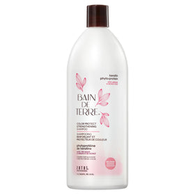 Bain de Terre front bottle showing label and 33.8 fl oz size, clear product benefit