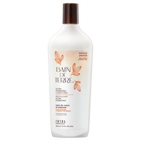 Bain de Terre front packaging showing bottle and tropical branding for shelf appeal