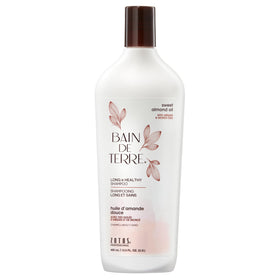 Bain de Terre front packaging showing shampoo and benefits on label
